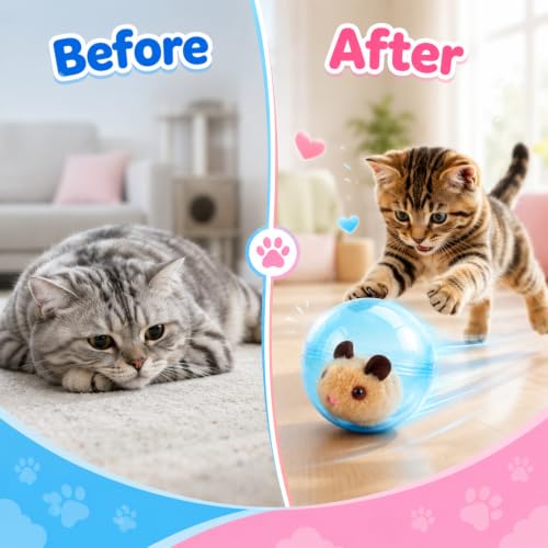 Self-Rolling Interactive Cat Ball, Automatic Animal Pet Rolling Ball