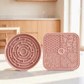 Dog Lick Mat for Anxiety Relief, Slow Feeder Bowl for Dogs & Cats, Silicone Lick Pad with Strong Suction Cups for Pet Grooming, Bath, Tooth Cleaning, Distraction and Calming, Pink - color: Pink+Pink