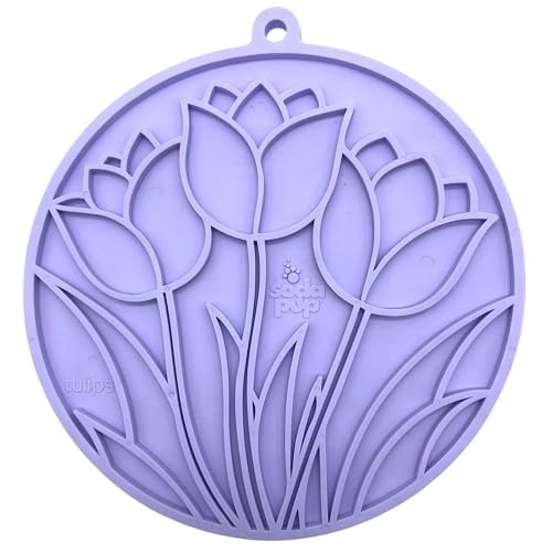 SodaPup Tulip eMat – Durable Enrichment Feeder Made in USA from Non-Toxic, Pet-Safe, Food Safe Rubber for Mental Stimulation, Avoiding Overfeeding, Fresh Breath, Digestive Health, Calming, & More - color: Tulip eMat Pastel Purple