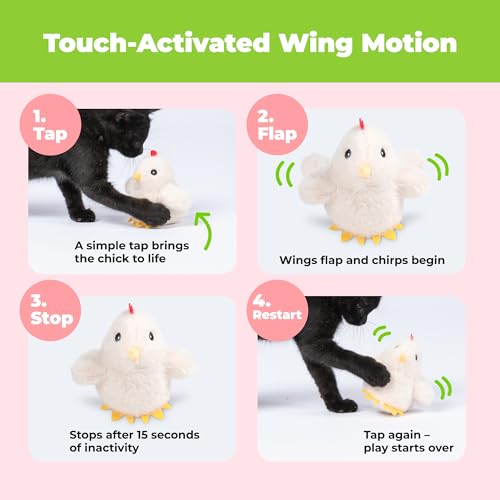 Best Pet Supplies Catify Interactive Flapping Cat Toy - Chick, Beige - color: Flapping Chick Beige
