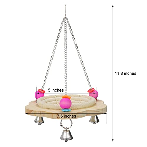 Wontee Bird Nest Parrot Breeding Nest Bed Bird Hanging Swing for Budgies Parakeets Conures Cockatiels Caique Senegal Parrot (Cotton Rope) - color: Cotton Rope
