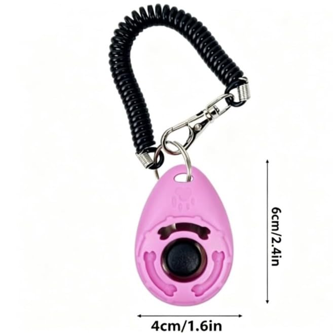 2Pcs Pink Dog Clicker for Training Easy to Use with Button Dog Training Accessories Strong and Long-Lasting, Training and Behavior Aids