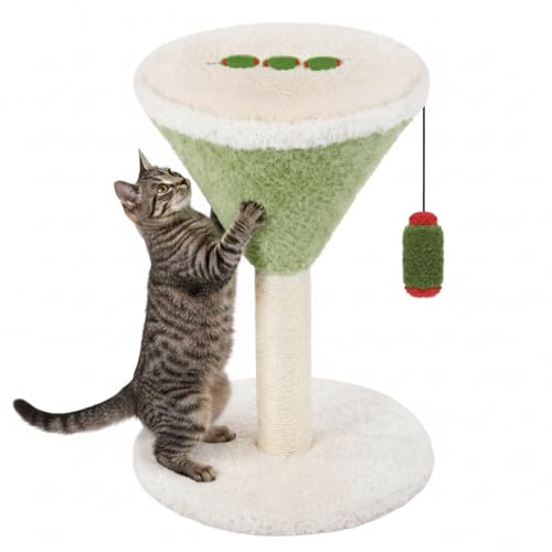 Sosation Green Martini Cat Scratching Post 19.7" H with Dangling Ball - color: Green