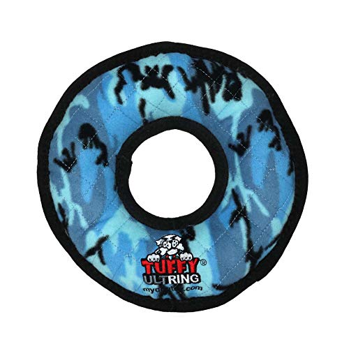 TUFFY® 2 Pack Ultimate Ring Ultra Durable Plush Dog Toys - color: 2PK Blue Camo Ring