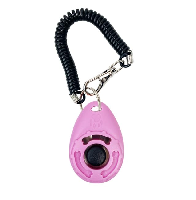1pc Pink Clicker Easy to Use with Button Dog Training Accessories Strong and Long-Lasting,Training and Behavior Aids