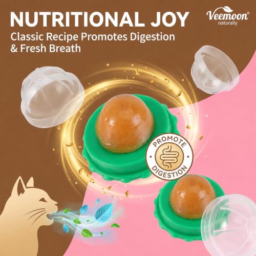 Veemoon 3pcs Catnip Balls, Cat Lickable Treats Toy Kitty Pet Candy Snack