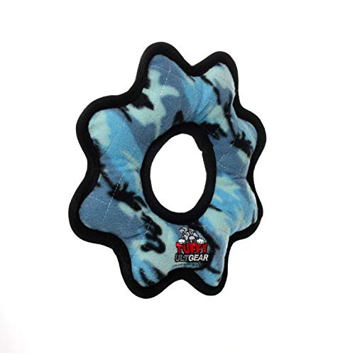 TUFFY® 2 Pack Ultimate Gear Ring Ultra Durable Plush Dog Toy - color: 2PK Blue Camo Gear Ring