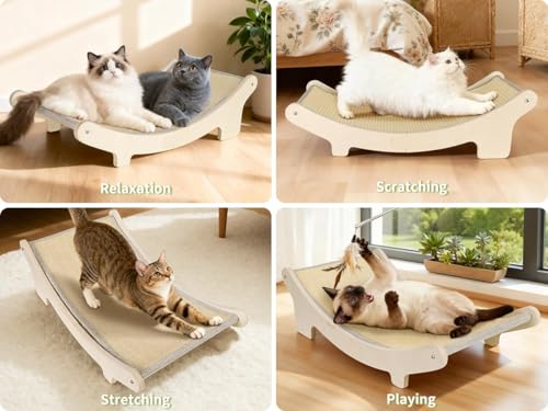 HOTEAGLE Cat Scratcher Bed for Indoor Cats, Upgraded Thicken Support Rods - size: Large