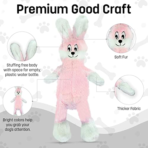 FGA MARKETPLACE Pink Rabbit-Duck Flat NO Stuffing NO Squeak Plush Dog Toy, Funny Style Will Entertain Your Pet for Hours, Recommended for Small and Medium Dog 21 INCH Long - color: PINK RABBIT DUCK