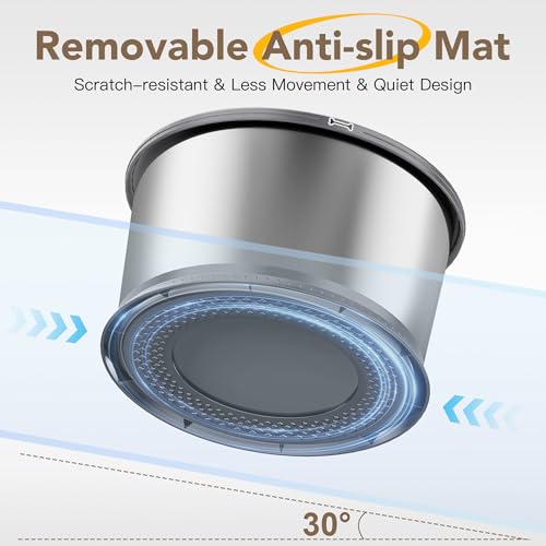 4.5L Stainless Steel Dog Water Bowl, No Spill Water Bowl for Dogs - color: Grey, size: 4.5L