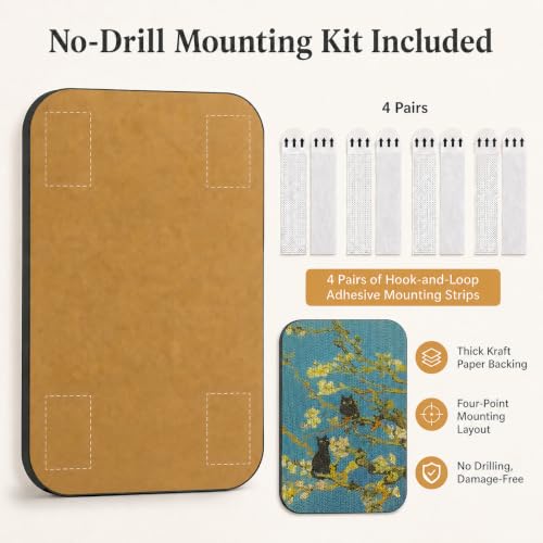 Cat Wall Scratcher, Art Cat Scratching Board for Indoor Cats - color: Almond Blossom New