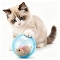 Self-Rolling Interactive Cat Ball, 2026 New Animal Automatic Moving Rolling Cat Ball (Battery Not Included), Fun Indoor Interactive Pet Ball for Cats Dogs Chasing(Blue Ball, Brown Mouse)
