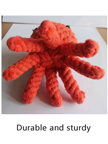Dog Toys Puppy Teething Chew Toys,Dog Chew Toys Rope Toys,Cat Chew Toys,Safe Braided Toys Healthy Gift - color: orange octopus
