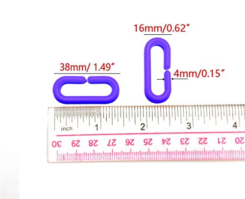 200Pcs Blue C-Clips Plastic Chain Links for Birds & Small Pets - color: Blue, size: 200Pcs