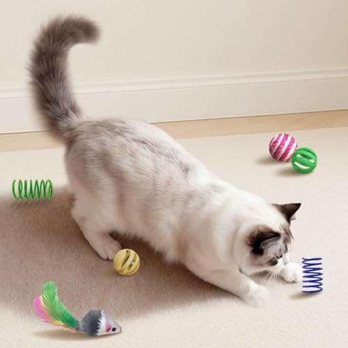 Cat Toys for Indoor Cats, 34 Pack Interactive Cat Toy Set for Kitten - size: 34 Packs