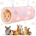 RAINFLOW Pink Hamster Tunnel - Soft Rabbit Tunnel for Playing & Resting