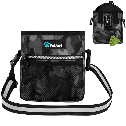 PetAmi Hands Free Dog Treat Pouch for Training and Walking, Camo Black - color: Camo Black