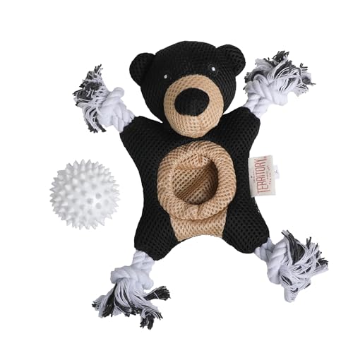 Territory 2 in 1 No Stuffing Removable Fetch Ball Tug Dog Toy for Small Medium Large Dogs, Black Bear - style: Black Bear
