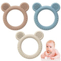 Eascrozn 3 Pack Silicone Teethers for Babies 3M+ BPA Free - color: Brown