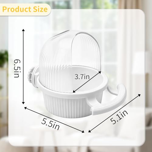 Litewoo No Mess Bird Feeder for Cage Parrot Seed Food Water Bowl (White) - color: White