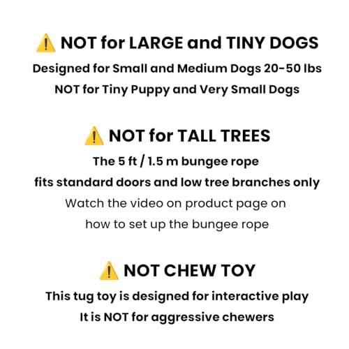 Dog Door Bungee Tug Toy, 4 Pieces, Small Medium Dogs 20 to 50lbs