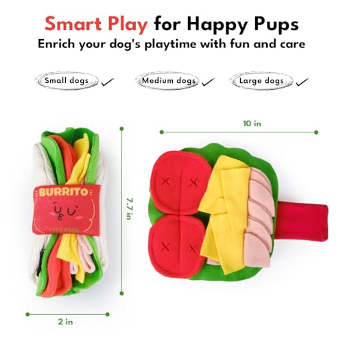 CHEWFFON Interactive Snuffle Dog Toy, Enrichment Treat Hiding Puzzle - style: Burrito
