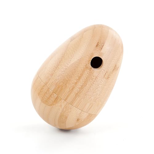 LOOBANI Bamboo Treat Dispenser Wobble Toys Enrichment Puzzle Food Dispenser Ball Toy IQ Training for Small Medium Dog