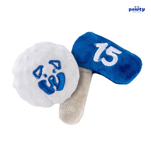 PAWTY Golf Dog Toy - Interactive Plush Snuffle Enrichment Toy - Funny Cute Unique Design Birthday Gift - Small Medium Puppies - Durable Fun Chew Resistant Teething Toy - Squeaker Chew Resistant Ball
