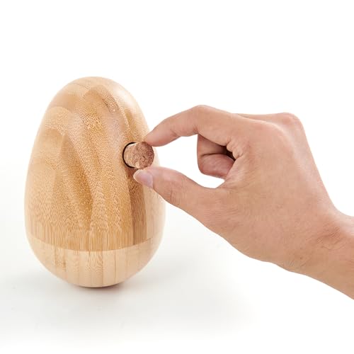 LOOBANI Bamboo Treat Dispenser Wobble Toys Enrichment Puzzle Food Dispenser Ball Toy IQ Training for Small Medium Dog