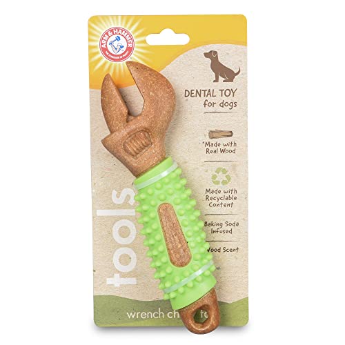 Arm & Hammer Chew Tools Compressed Wood Wrench Dog Chew Toy, 8 in - color: Wrench, size: 8 Inch