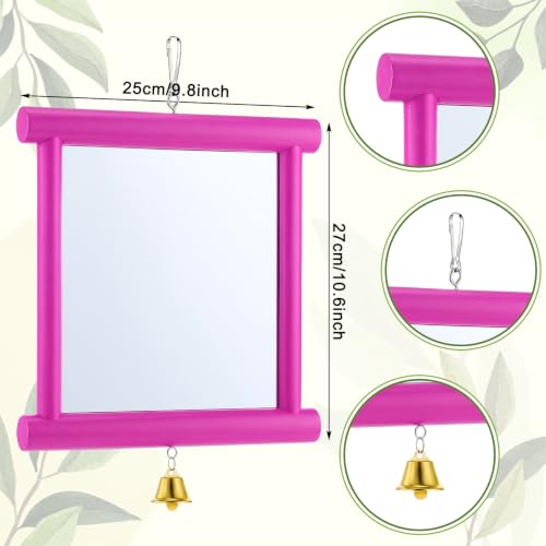 Sadnyy Extra Large Chicken Mirror Toy for Coop Square Double Side Mirror - color: Rose Red, size: Square
