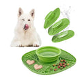 BelleBête & Co. 3-in-1 Pet Slow Feeder Bowl Lick Mat with Collapsible Bowl for Dog & Cat – Food-Grade Material & Non-Slip Base for Kibble, Dry and Wet Food, Digestive Health & Reduce Anxiety | Green - color: Green