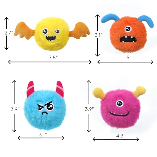 TwoEar Squeaky Ball Dog Toys for Small Dogs, Orange - color: Orange