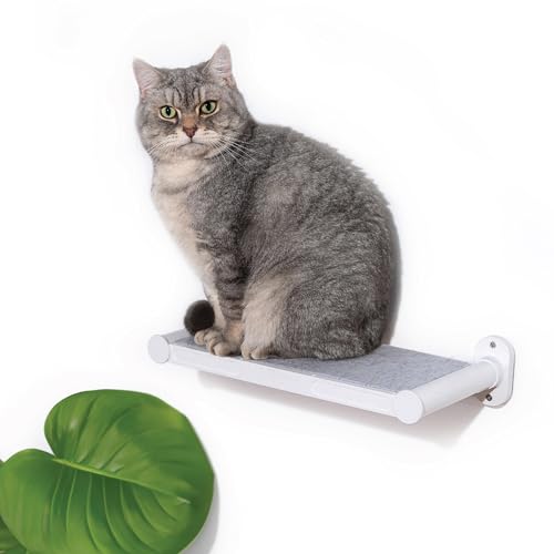 SVD.PET Cat Wall Shelves, 17" x 8" Cat Wall Furniture with Felt Pad, Simple and Modern Design Wal Mounted Platforms for Pet Sleeping and Playing, Easy to Install and to Clean(White) - color: White, size: Cat Shelf