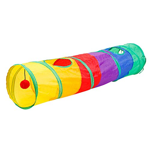 Cat Play Tunnel,Occupiedpet Collapsible Cube Tent with 4 Entry Points - color: I-shaped
