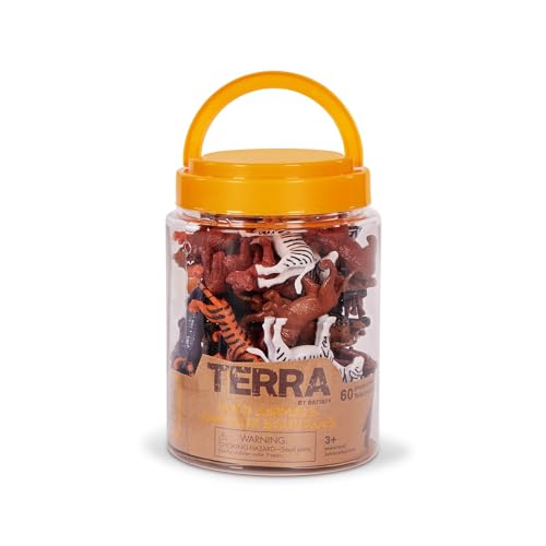 Terra by Battat Wild Animal Figurines Tube, 60 Mini Safari Figures, Animals - style: Wild Animals in Tube