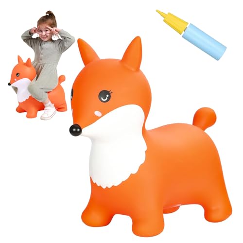 INPANY Fox Bouncy Horse Hopper Toys, Zoo Animal Toys, Gifts Toy for Kid - color: Orange Fox