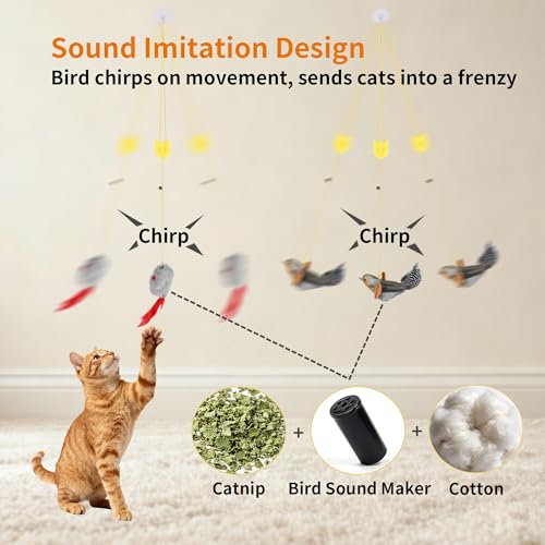 8 Pcs Hanging Cat Teaser Toys