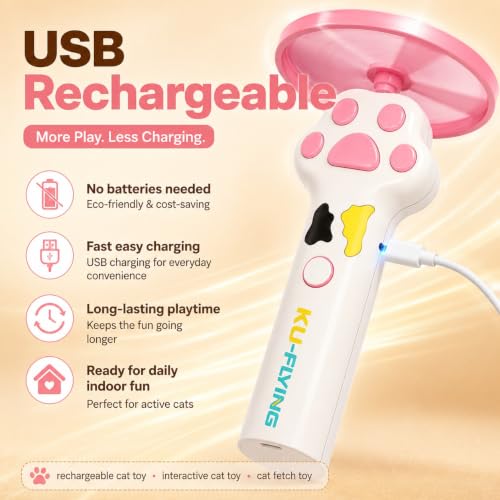 Cat Toy Launcher for Kitten Toys, Cat Toys Interactive, Automatic Cat Toy - color: white