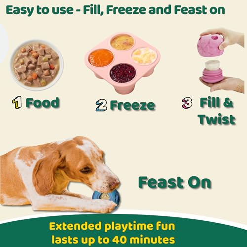 Large Pink Frozen Treat Ball, Interactive Anxiety Relief Puzzle Chew Toy - color: Pink, size: Large