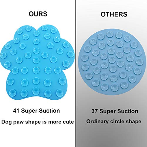 Dog Lick Pad, Dog Feeding Mats Slow Eating Pet Mat with Super Suction for Dogs Licking Peanut Butter, Pet Bathing, Grooming Training - color: Ocean Blue
