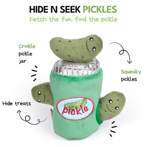 CHEWFFON Dog Interactive Toy, Plush Hide and Seek Burrow Puzzle - style: Pickle