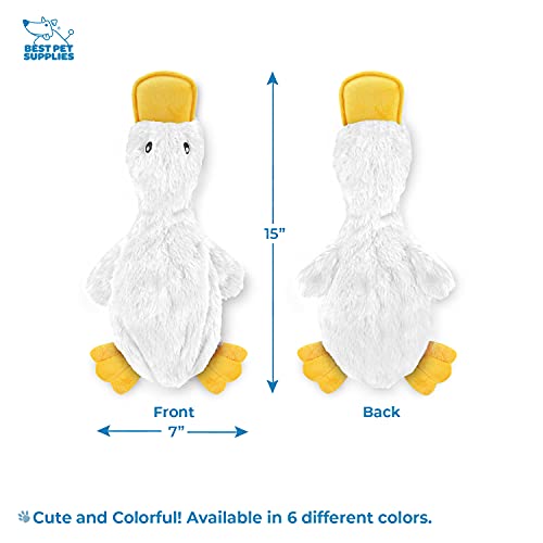 Best Pet Supplies Interactive Squeaky Dog Chew Toy, Ideal Dog Toys for Chewers, Small, Medium & Large Dogs, and Fetch Lovers - Crinkle Duck (White, Yellow & Green), Large - color: Crinkle Duck (White, Yellow & Green), size: Large