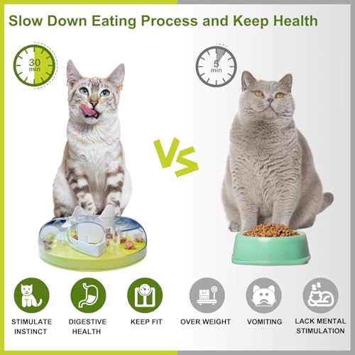 Interactive Cat Treat Puzzle Enrichment Toys, Neon Green - color: Neon Green