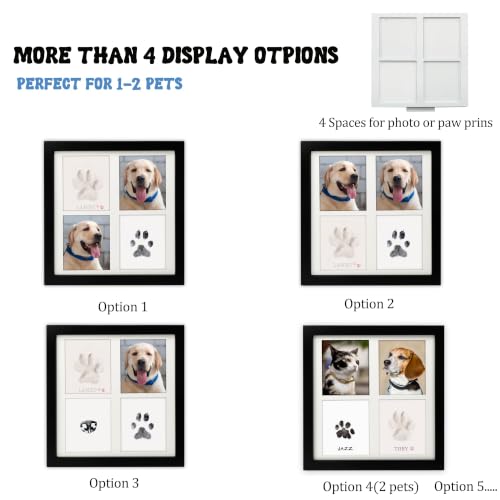 MYPAWLETS Ink&Clay Paw Print Kit for Dog Cat,Pawprint Keepsake Frame,Black - color: Black