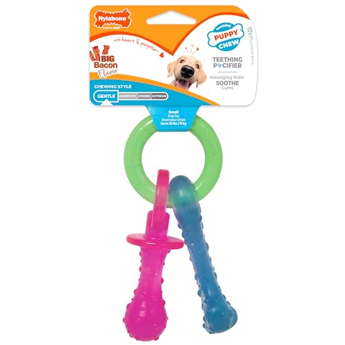 Nylabone Puppy Pacifier Chew Toy, Teething Toys for Puppies up to 25 lbs - color: Pacifier, size: Small