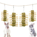 kathson Natural Bunny Toys for Rabbits,4 PCS Hanging Rabbit Chew Toys Treats with Timothy Hay Cakes & Sweet Bamboo Stick,Reduce Boredom,Keep Dental Health,Chewing Toys for Guinea Pigs Bunny Hamster - color: 【Style D】