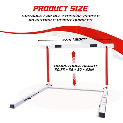 Adjustable Track and Field Hurdles Height Sports Training Hurdle with Counterweight Heavy Duty Track and Field Equipment Practice Training from 30 to 42 Inch for Athletes Adults - size: 2 pcs