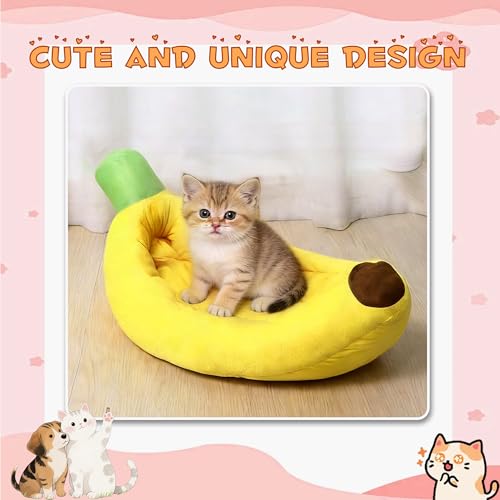 Rabbit Bed Warm Small Dog Cat Sleeping Carrot Banana Beds Bunny Bed Guinea Pig Hideout Bed Thick Soft with Removable Mat,Machine Washable Guinea Pig Cushion (Banana（18.5 * 11.02 * 3.94）) - color: banana（18.5*11.02*3.94）
