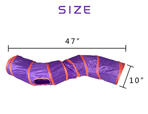 iCAGY Cat Tunnel Toys for Indoor Cats Kittens Rabbits, Pet Toy Play Tunnels - color: Purple